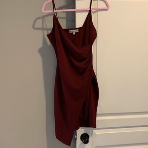 Wine color wrap dress